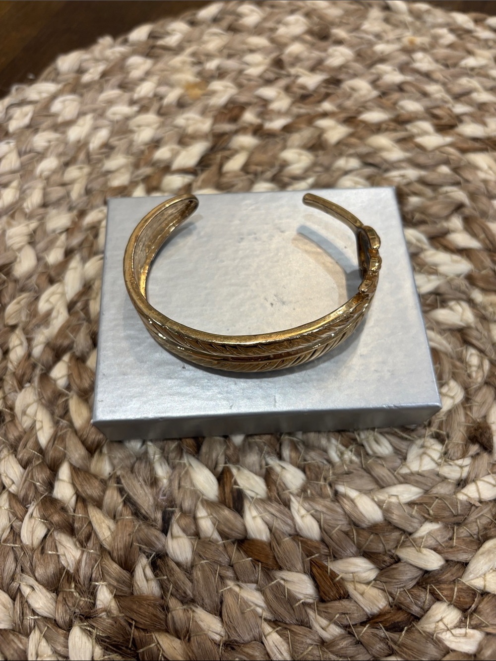 Gold Leaf-Accent Cuff Bracelet - Women's Accessory